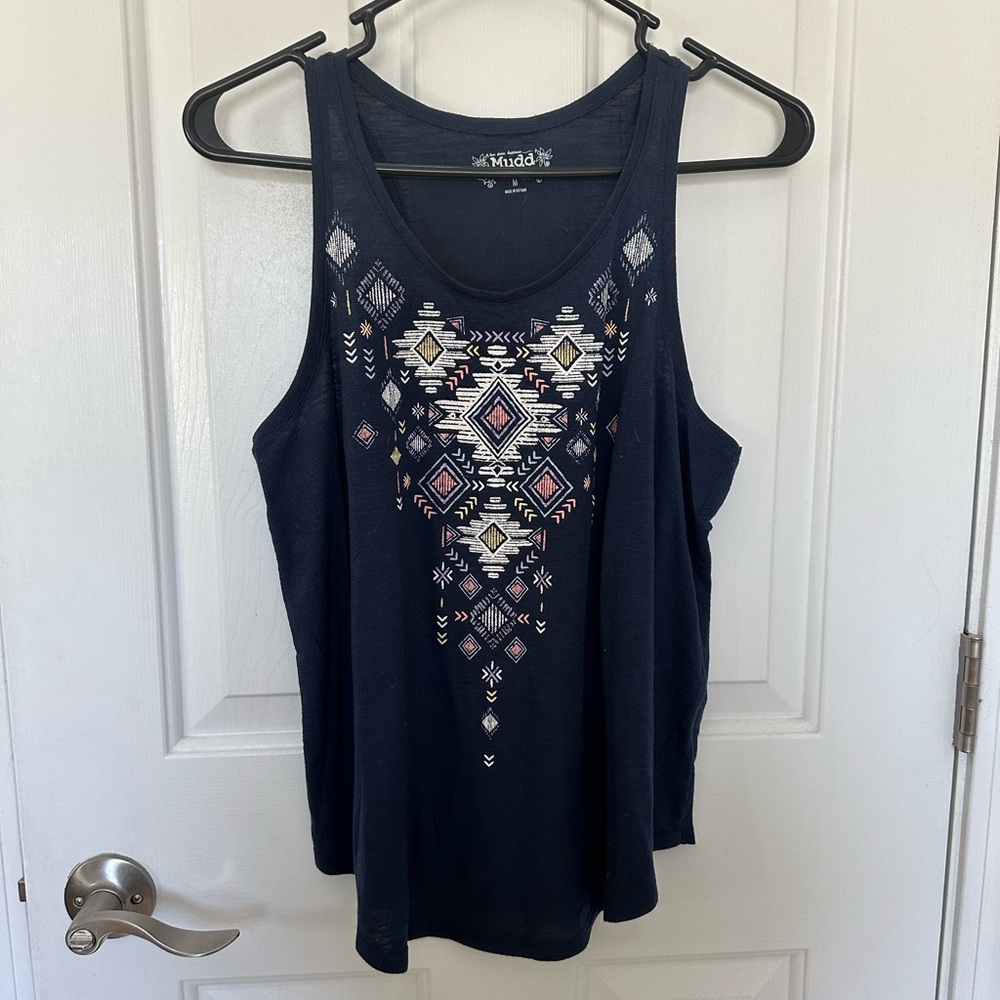 Mudd Patterned and Textured Tank Top